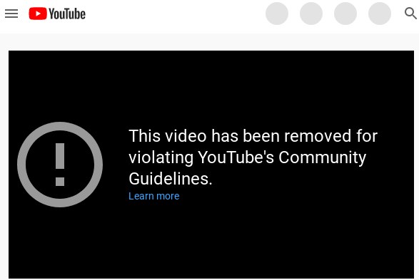 YouTube video removed